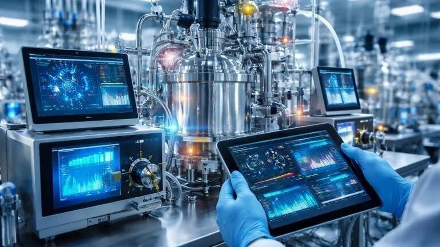 Procédé de production sous contrôle analytique en temps réel